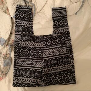 No Boundaries Black and Light Gray Patterned Leggings